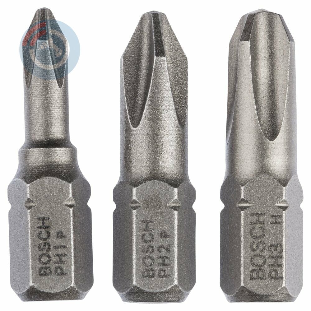 Bosch - 3 Parçalı Extra Hard Serisi Vidalama Ucu Seti PH1/2/3*25 mm