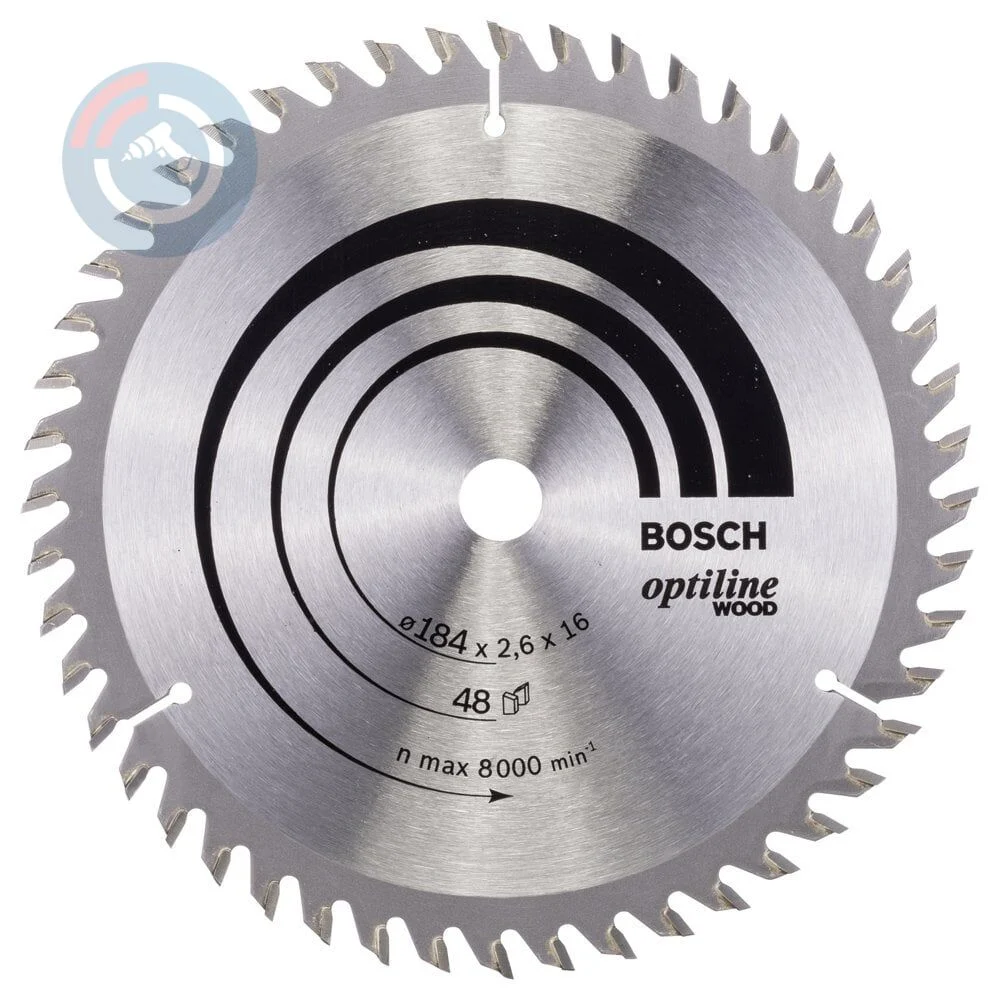 Bosch - Optiline Serisi Ahşap için Daire Testere Bıçağı 184*16 mm 48 Diş